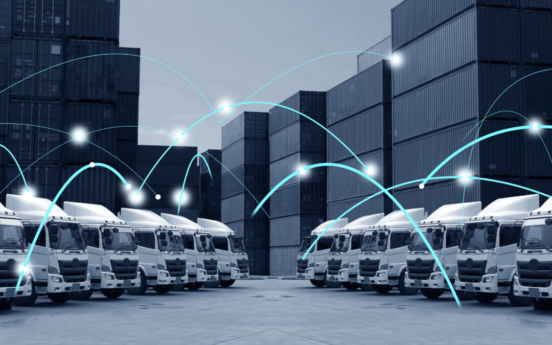Transportation concept of technology motion background in blue tone.