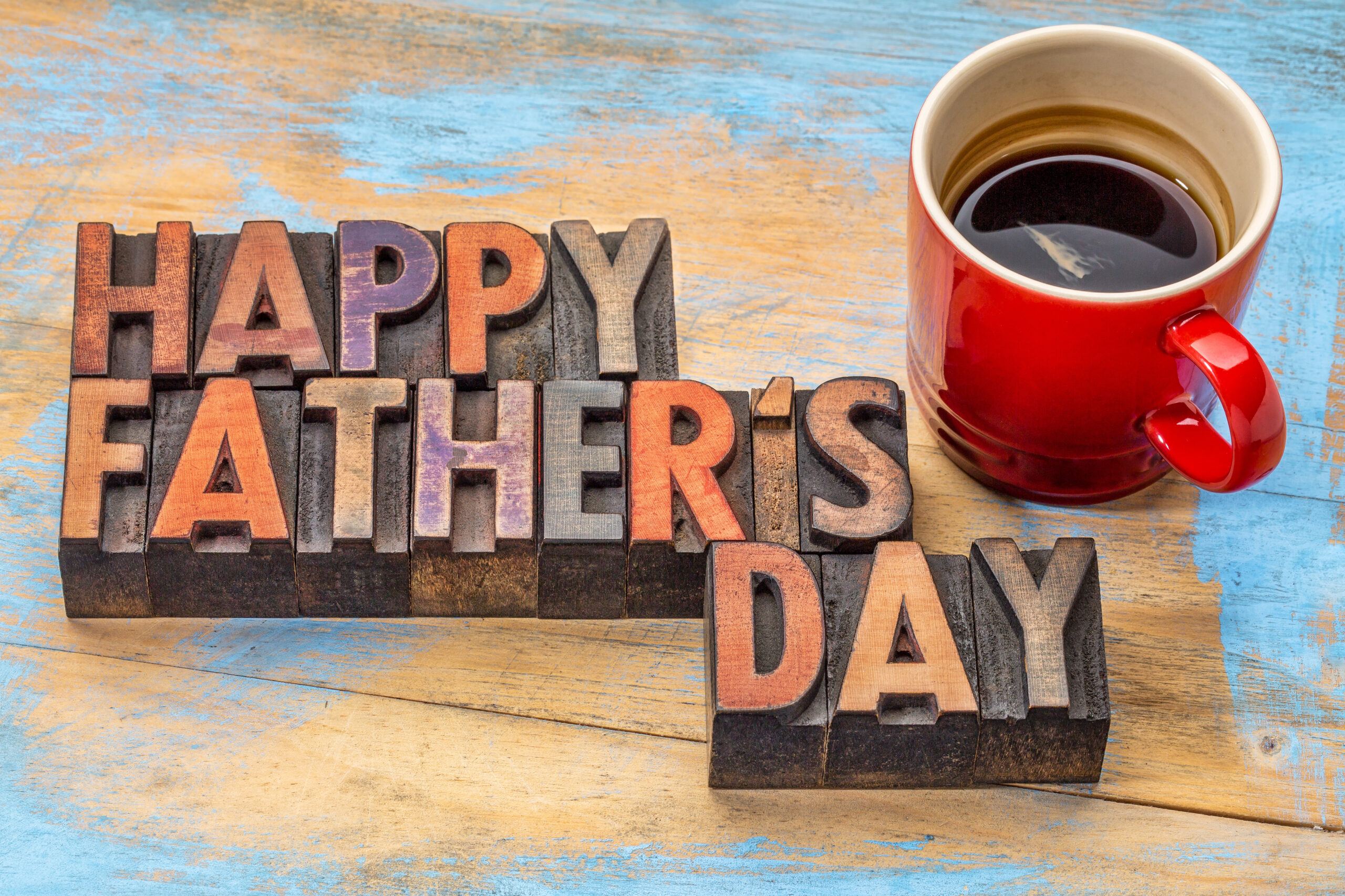 happy father day in wood type