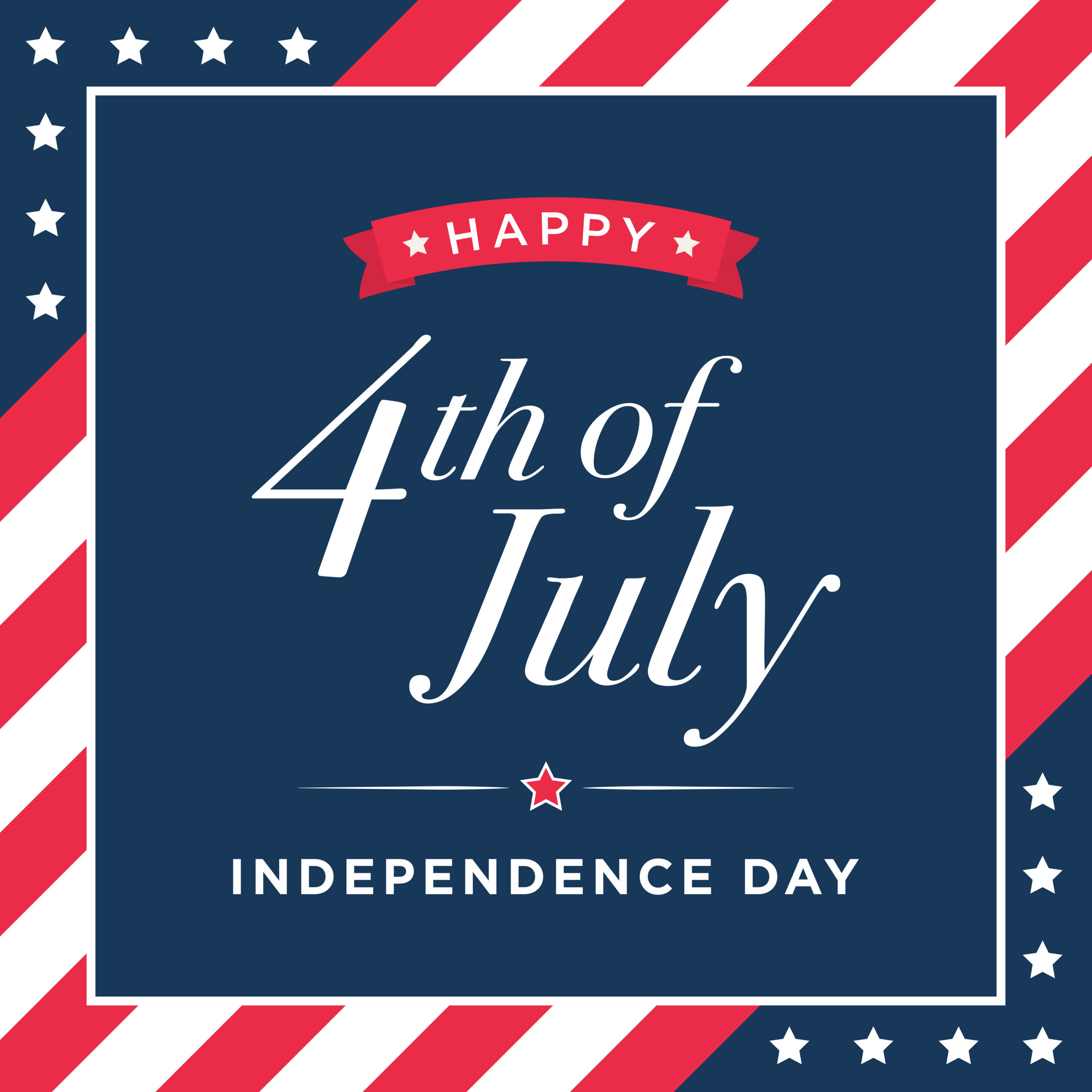 Happy Birthday America, 4th of July Banner, Fourth of July, Holiday Banner, Independence Day Background, July 4th Background, 4th of July Background, Parade Background, Patriotic Banner Vector